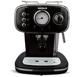 Havells Corretto Coffee Maker 1100W (GHBCMBAK110) | 15 Bar Espresso Machine with Frother, Thermometer Display & Twin Brewing