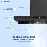 Faber Coral HC SC FL BK BLDC IN 90-T 90 cm Kitchen Chimney – 1500 m³/hr Suction