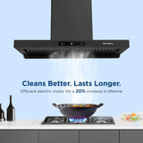 Faber Coral HC SC FL BK BLDC IN 90-T 90 cm Kitchen Chimney – 1500 m³/hr Suction