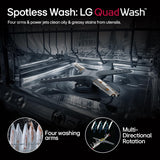 LG 14 Place Settings Inverter Direct Drive, Wi-Fi Free Standing Dishwasher (DFB424FP, Silver, Silent Operation, Tough Stain Removal, Adjustable racks & TrueSteam)