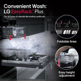 LG 14 Place Settings Inverter Direct Drive, Wi-Fi Free Standing Dishwasher (DFB424FP, Silver, Silent Operation, Tough Stain Removal, Adjustable racks & TrueSteam)