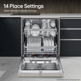 LG 14 Place Settings Inverter Direct Drive, Wi-Fi Free Standing Dishwasher (DFB424FP, Silver, Silent Operation, Tough Stain Removal, Adjustable racks & TrueSteam)