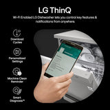 LG 14 Place Setting Free Standing Dishwasher with QuadWash, EasyRack Plus, Wi-Fi Enabled (DFB512FP, Platinum Silver Ⅲ, Inverter Direct Drive Motor)