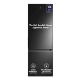 Electrolux 360L Frost Free Inverter Double Door Refrigerator, Bottom Freezer, TasteLockAuto & TasteSeal Technology, Glossy Black Steel, UltimateTaste 300, EBB3702K-H