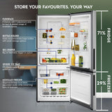 Electrolux 425L 1 Star Double Door Refrigerator with AI CoolAssist, Bottom Mount Freezer, GreenZone Technology, Cooling 360, Inverter, Frost Free, UltimateTaste 700, EBE4302C-S, Stainless Steel