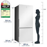 Electrolux 425L 1 Star Double Door Refrigerator with AI CoolAssist, Bottom Mount Freezer, GreenZone Technology, Cooling 360, Inverter, Frost Free, UltimateTaste 700, EBE4302C-W, White