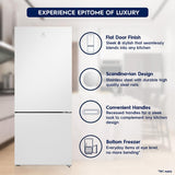 Electrolux 425L 1 Star Double Door Refrigerator with AI CoolAssist, Bottom Mount Freezer, GreenZone Technology, Cooling 360, Inverter, Frost Free, UltimateTaste 700, EBE4302C-W, White