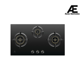 Electrolux 3 Burner Auto Ignition Glass Top 78cm Built-in Gas Hob, UltimateTaste 300, Black, EHG7330BC