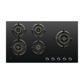 Electrolux 5 Burner Auto Ignition Glass Top 90cm Built-in Gas Hob, UltimateTaste 300, Black, EHG9530BC