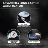 Haier Pret White Geyser 3 Litre 3KW Fast Heating Glass-Lined Instant Water Heater ABS Out Body for High-rise Building 8 Bar Instant Geyser for Kitchen& Bathroom, Free Installation