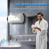 Haier Precis Slim Horizontal Geyser 25 Ltr (Left)| Water Heater 25 litre with Pipe| Free Installation| Shock Proof| Saves electricity| Incoloy 800 Element| 7-Yr Tank 3-Yr Product Warranty