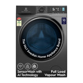 Electrolux 11kg 5 Star Fully Automatic Front Load Washing Machine with AI SensorWash, WiFi, Full Load Vapour Wash, EcoInverter, Dark Silver, UltimateCare 700, EWF1142R7SB
