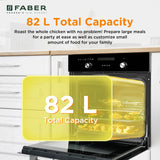 Faber 82 L Built-in Electric Oven with 10 Cooking Functions, 3D Hot Air Circulation & Anti-Scalding Cold Door - FBIO 82L 10F BK with ART