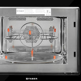 Faber 25 L Built-in Microwave Oven with Microwave, Grill & Convection, 10 Auto Cook Menus & Black Glass Finish - FBIMWO 25L CGS BK