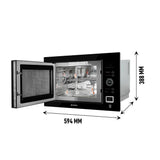Faber 25 L Built-in Microwave Oven with Microwave, Grill & Convection, 10 Auto Cook Menus & Black Glass Finish - FBIMWO 25L CGS BK