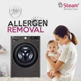 LG 11 Kg (Wash) / 7 Kg (Dry), AI Direct Drive Technology, Steam+ & Wi-Fi Front Load Fully Automatic Washer Dryer (FHD1107STB, Intelligent & Convenient Fabric Care, Wrinkle Care, Black Steel)