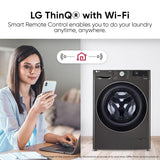 LG 11 Kg (Wash) / 7 Kg (Dry), AI Direct Drive Technology, Steam+ & Wi-Fi Front Load Fully Automatic Washer Dryer (FHD1107STB, Intelligent & Convenient Fabric Care, Wrinkle Care, Black Steel)