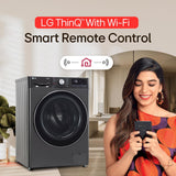LG Smart Choice,11 Kg (Wash)/7 Kg (Dry), AI Direct Drive Technology, Steam, 6 Motion DD & Wi-Fi Front Load Fully Automatic Washer Dryer (FHD1107SWM, Intelligent & Convenient Fabric Care, Middle Black) Visit the LG Store