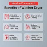 LG Smart Choice,11 Kg (Wash)/7 Kg (Dry), AI Direct Drive Technology, Steam, 6 Motion DD & Wi-Fi Front Load Fully Automatic Washer Dryer (FHD1107SWM, Intelligent & Convenient Fabric Care, Middle Black) Visit the LG Store