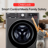 LG Smart Choice,11 Kg (Wash)/7 Kg (Dry), AI Direct Drive Technology, Steam, 6 Motion DD & Wi-Fi Front Load Fully Automatic Washer Dryer (FHD1107SWM, Intelligent & Convenient Fabric Care, Middle Black) Visit the LG Store