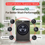 LG 12 Kg (Wash) / 7 Kg (Dry), AI Direct Drive Technology, Steam+ & Wi-Fi Front Load Fully Automatic Washer Dryer (FHD1207STB, Intelligent & Convenient Fabric Care & Turbowash 360, Platinum Black)