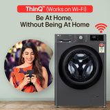 LG Smart Choice, 9 Kg, 5 Star, AI Direct Drive Technology, Steam, 6 Motion DD & Wi-Fi Fully-Automatic Front Load Washing Machine (FHP1209Z5M, Intelligent & Convenient Fabric Care, Middle Black)