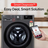 LG Smart Choice, 9 Kg, 5 Star, AI Direct Drive Technology, Steam, 6 Motion DD & Wi-Fi Fully-Automatic Front Load Washing Machine (FHP1209Z5M, Intelligent & Convenient Fabric Care, Middle Black)