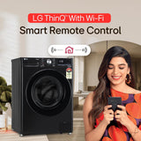 LG 12 Kg, 5 Star, AI Direct Drive Technology, Wi-Fi, Steam Fully Automatic Front-Loading Washing Machine (FHP1412Z5O, Intelligent & Convenient Fabric Care, Allergy Care, Remote Control, Onyx Black)
