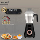 Havells Hydro Plus 1000 Watt Mixer Grinder | 3 Stainless Steel Jars | 22000 RPM Ball Bearing Motor | Hands-Free Operation
