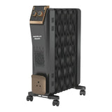 Havells 9 Fin Hestio Wave Fin OFR (Oil Filled Radiator)|Room Heater|2400 W|3 Heat Settings & PTC Fan Heater|Inclined Control Panel|Retractable Wheels| Comfortable Breathing|360° Heating (Black)