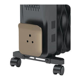 Havells 9 Fin Hestio Wave Fin OFR (Oil Filled Radiator)|Room Heater|2400 W|3 Heat Settings & PTC Fan Heater|Inclined Control Panel|Retractable Wheels| Comfortable Breathing|360° Heating (Black)