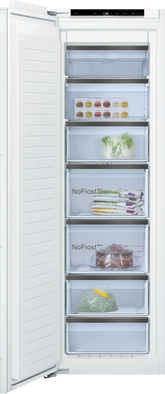Bosch GIN81HD31I 212L Built-In No Frost Freezer, Home Connect, VarioZone, BigBox Drawer