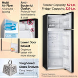 LG 288 L, 2 Star, Convertible, Smart Inverter Compressor, Frost Free Double Door Refrigerator (GL-S322SESY, Enony Sheen, Express Freeze, Auto Smart Connect & Multi Air Flow)