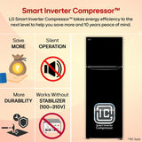LG 288 L, 2 Star, Convertible, Smart Inverter Compressor, Frost Free Double Door Refrigerator (GL-S322SESY, Enony Sheen, Express Freeze, Auto Smart Connect & Multi Air Flow)