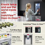 LG 630 L, Frost-Free, Inverter, Wi-Fi Convertible, InstaView Door-In-Door, Side-By-Side Refrigerator with Ice and Water Dispenser (GL-X257AMC3, Matte Black, Door Cooling+ with Hygiene Fresh+)
