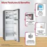 LG GLT2526XWDS 251L Double Door Convertible Refrigerator, Smart Inverter, Multi Air Flow, Dazzle Steel