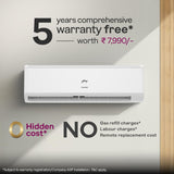 Godrej 1.5 Ton 5 Star,New Star rated, 5 Years Comprehensive Warranty, AI powered, 5-In-1 Convertible Cooling Inverter Split AC (Copper, Heavy Duty Cooling at 52 °C, AC 1.5T EC HIC 18J5TG WA, White)