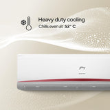 Godrej 2.5 Ton 3 Star, 5 Years Comprehensive Warranty, AI powered, 5-In-1 Convertible Cooling, 4 Way Air Swing Inverter Split AC(Copper,Heavy-Duty Cooling At 52 °C, AC 2.5T EC HIC 30K3TG RA 4, White)