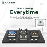 Faber 75 cm 3 Burner Built-in Gas Hob with Full Brass Burners, Auto Ignition & Cast Iron Pan Supports – HOB BELLA HT 754 BR AI