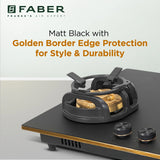 Faber 72 cm 3 Burner Built-in Gas Hob with Brass Burners, Auto Ignition & Flame Failure Device – Hob Verona HD723 CI FFD AI