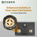 Faber 78 cm 3 Burner Built-in Gas Hob with Brass Burners, Auto Ignition & Flame Failure Device – Hob Verona HD783 CI FFD AI