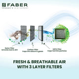 Faber HOOD AEROSTATION ELITE FL HC TC BK 75 Kitchen Chimney | 75 cm, 1325 m³/hr, Filterless, Heat Auto Clean, 4-in-1 Air Purifier Chimney