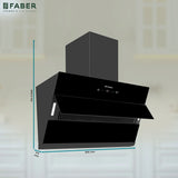 Faber HOOD AETHER BLDC HC SC BK 90 Kitchen Chimney, 90 cm, 1600 m³/hr, Filterless, Heat Auto Clean, BLDC Motor, Touch, Gesture & Remote Control