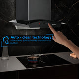 Faber HOOD ALPHA IN HC PB FL BK 60 Kitchen Chimney | 60 cm, 1100 m³/hr, Filterless, Auto Clean, Push Button Control
