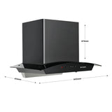 Faber HOOD ALPHA IN HC PB FL BK 60 Kitchen Chimney | 60 cm, 1100 m³/hr, Filterless, Auto Clean, Push Button Control