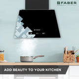 Faber HOOD ASPIRE IN HC SC FL BK 60 Kitchen Chimney | 60 cm, 1200 m³/hr, Filterless, Auto Clean, Touch & Gesture Control