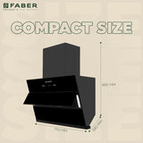 Faber BLISS FL HC SC BK IN 75 Kitchen Chimney | 75 cm, 1350 m³/hr, Filterless, Heat Auto Clean, Touch & Gesture