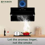faber HOOD BLISS FL HC SC BK IN 90 Kitchen Chimney, 90 cm, 1350 m³/hr, Filterless, Heat Auto Clean, Touch & Gesture Control