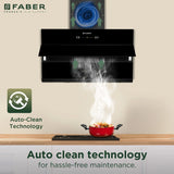 faber HOOD BLISS FL HC SC BK IN 90 Kitchen Chimney, 90 cm, 1350 m³/hr, Filterless, Heat Auto Clean, Touch & Gesture Control
