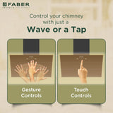 faber HOOD BLISS FL HC SC BK IN 90 Kitchen Chimney, 90 cm, 1350 m³/hr, Filterless, Heat Auto Clean, Touch & Gesture Control